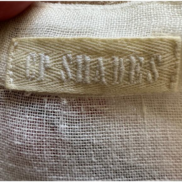 CP Shades Vintage Linen Drawstring Waist Blouse/Tunic - White - XL - Picture 8 of 9